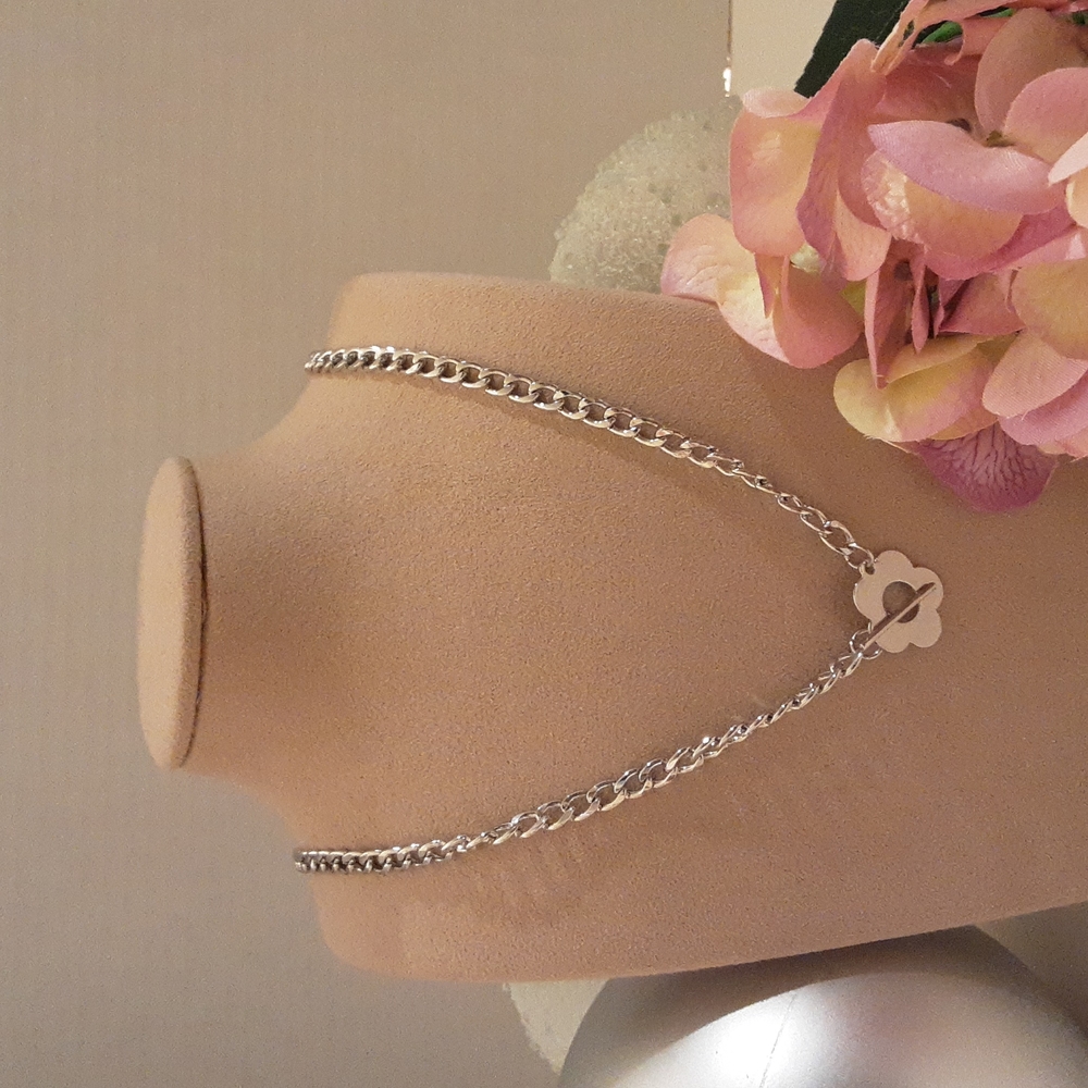 C 1946 Charm Necklace Flower Decorative Clavicle Necklace Chain Necklace